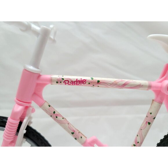 Barbie Pink Bicycle Toy Floral Accents White Details For Doll Play 11" x 6.5" - Picture 2 of 8